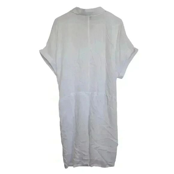 Lands' End Women's White Modal Button Front Drawstring Waist Short Sleeve Shorts - Picture 7 of 12